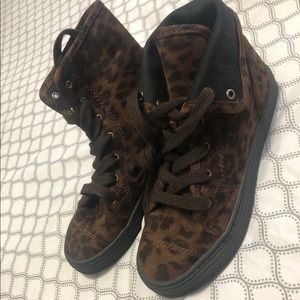 Leopard print airwalk high top sneakers